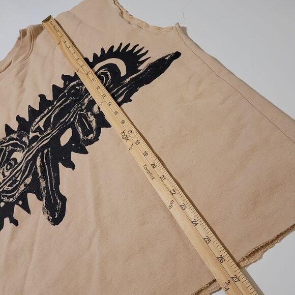 NEW TRAVIS SCOTT UTOPIA MUSCLE SWEATSHIRT TAN BLACK SHIRT L LARGE NWOT NO TAGS - Picture 3 of 7